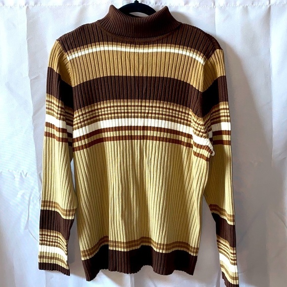 Venezia Jeans Striped Turtleneck Sweater - Picture 1 of 6